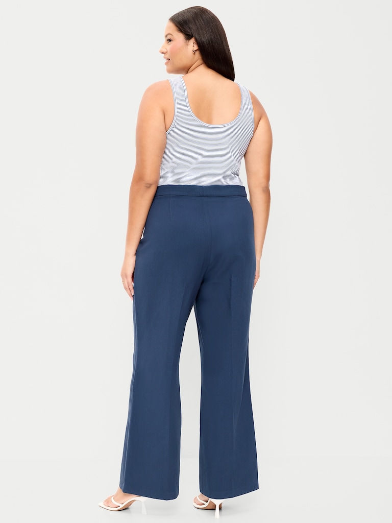 High-Waisted Patch Pocket Flare Pants