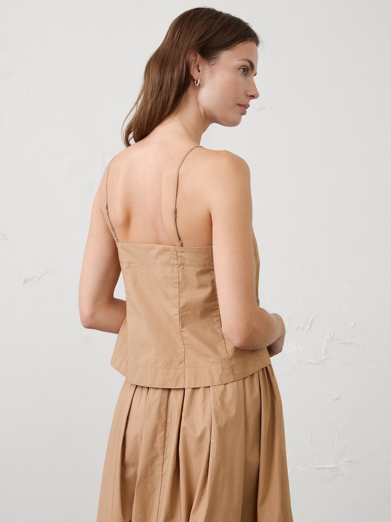 Pleated Swing Cropped Top