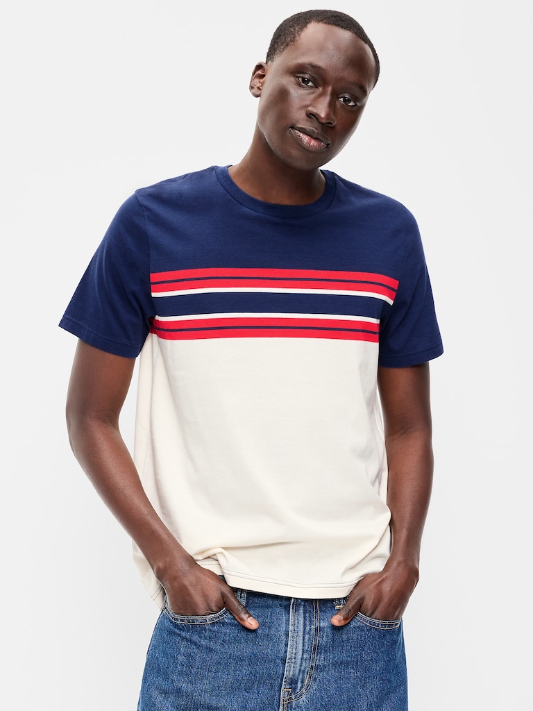 Crew-Neck Striped T-Shirt