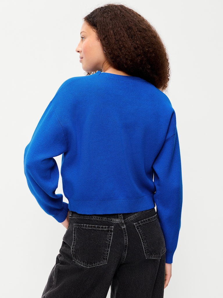 SoSoft Cotton Crew-Neck Cropped Sweater