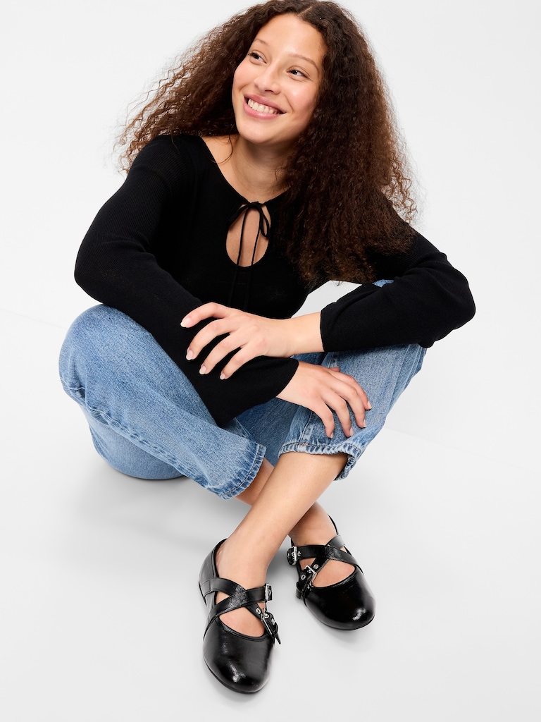 Buckle-Strap Mary Jane Ballet Flats for Women