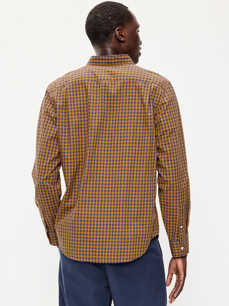 Chemise passe-partout coupe classique en popeline à carreaux