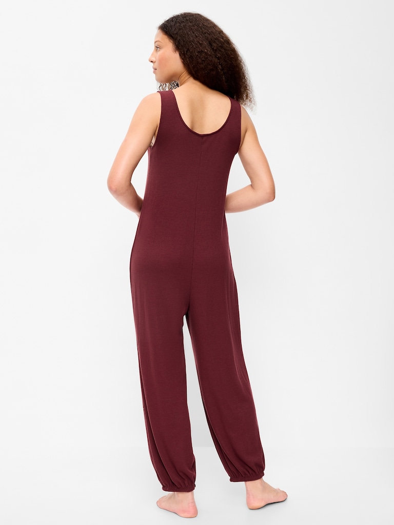 Harem-Leg Pajama Jumpsuit