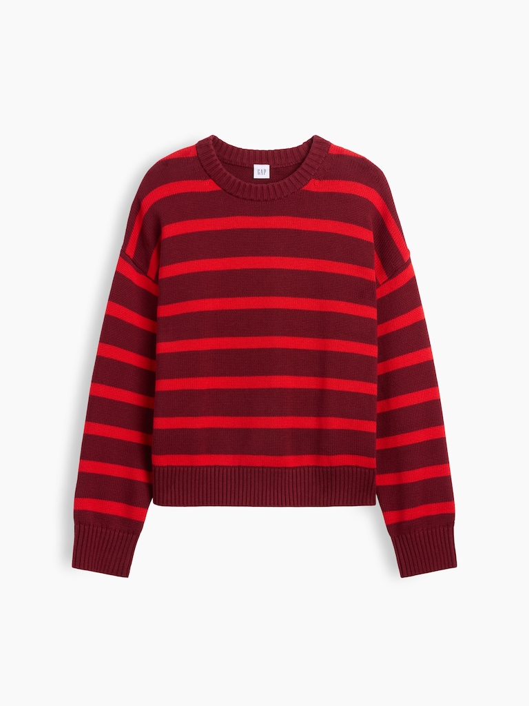 Relaxed Stripe Crewneck Sweater