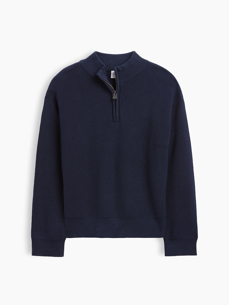 Kids Relaxed Quarter-Zip Sweater