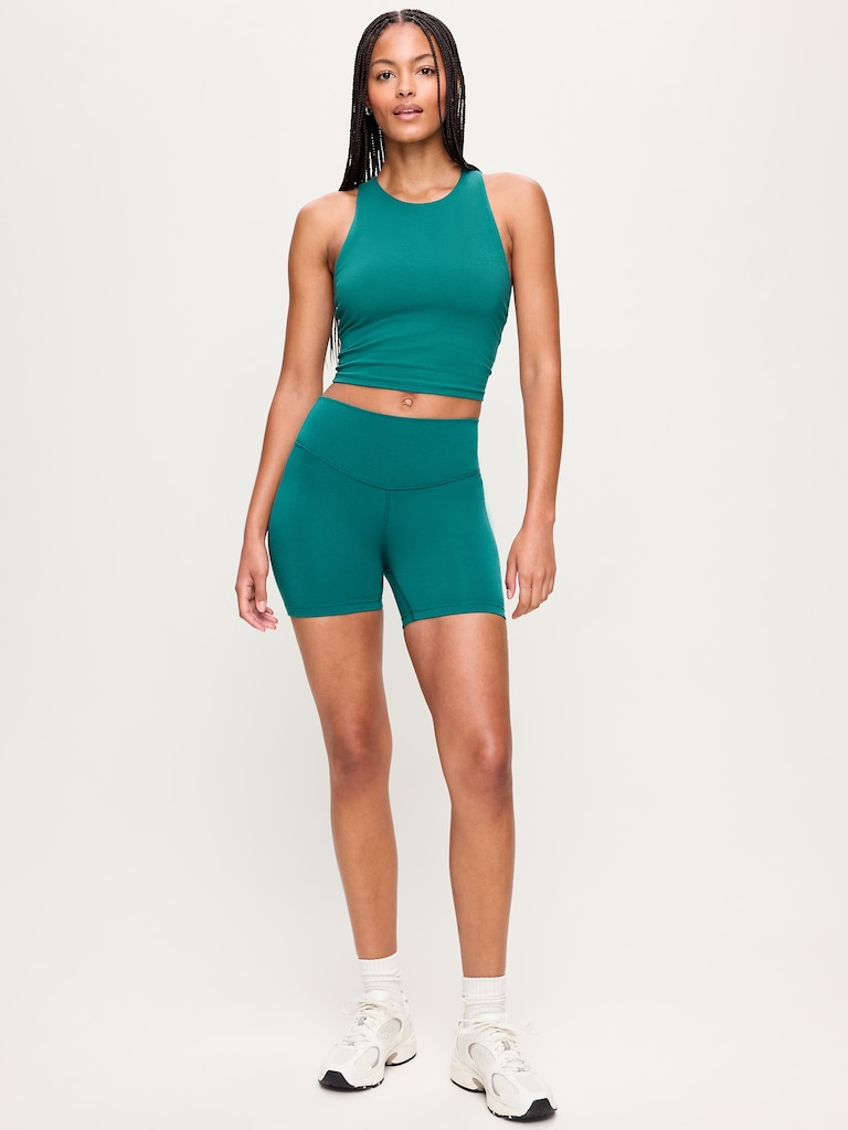High-Waisted PowerChill Biker Shorts -- 5-inch inseam