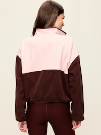 Oversized Half-Zip Cropped Fleece Sweatshirt