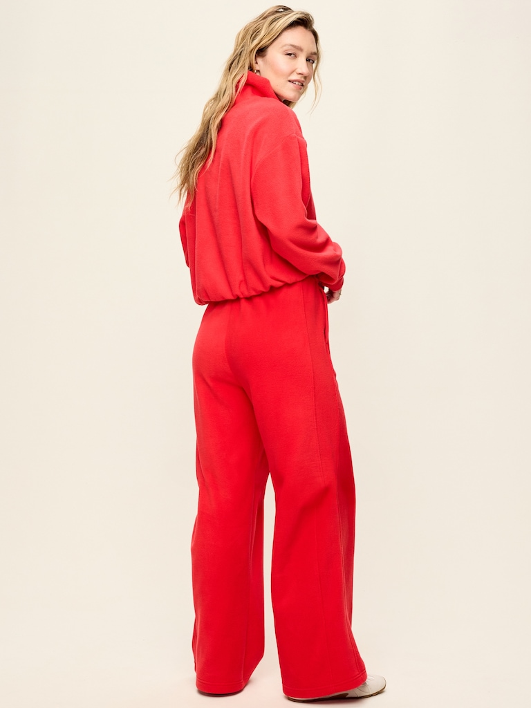 Extra High-Waisted Microfleece Wide-Leg Sweatpants