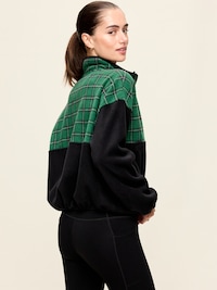 Oversized Half-Zip Cropped Fleece Sweatshirt