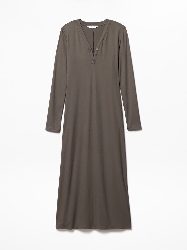 Signature Rib Long Sleeve Maxi Dress