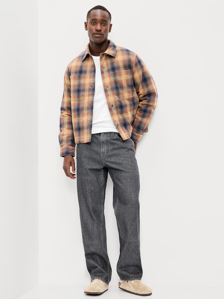 Cropped Insulated Flannel Shacket