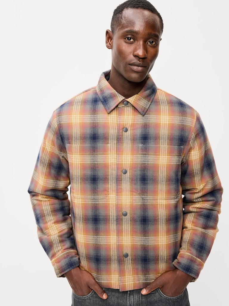 Cropped Insulated Flannel Shacket