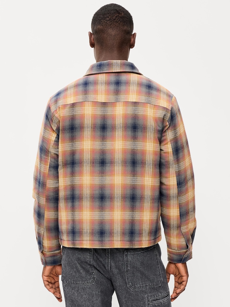 Cropped Insulated Flannel Shacket