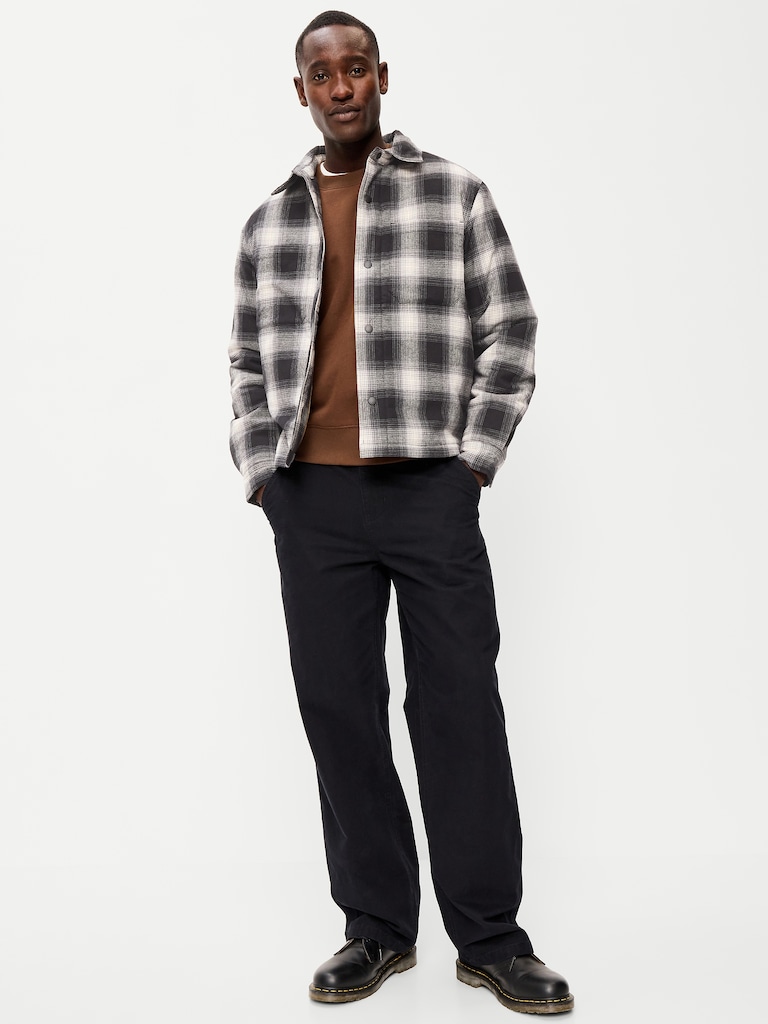 Cropped Insulated Flannel Shacket