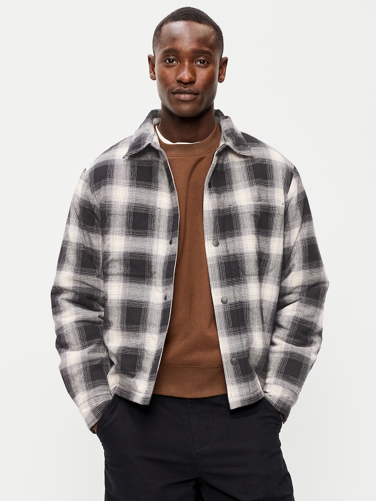 Cropped Insulated Flannel Shacket