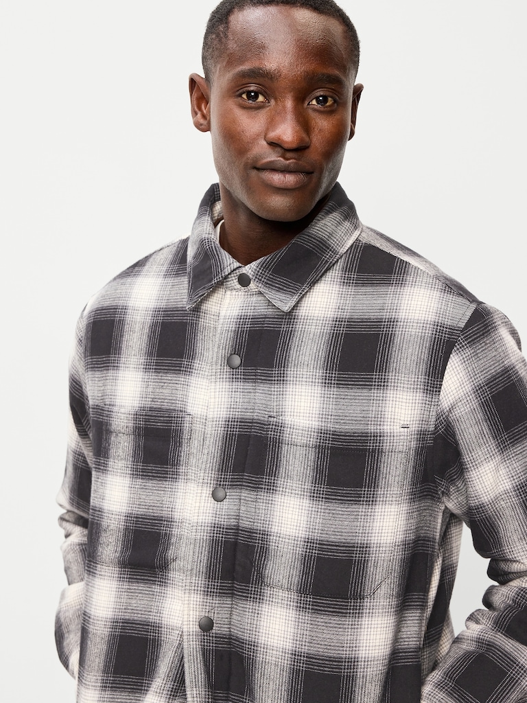 Cropped Insulated Flannel Shacket