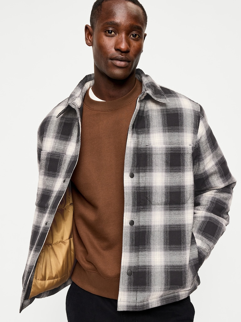 Cropped Insulated Flannel Shacket