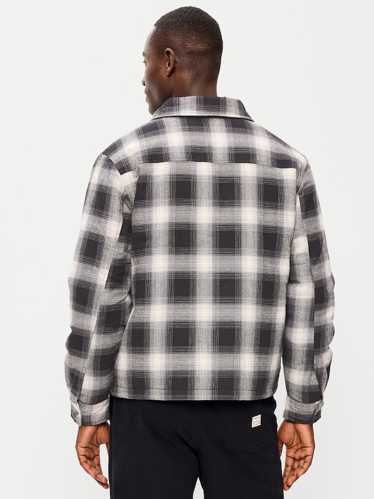 Cropped Insulated Flannel Shacket