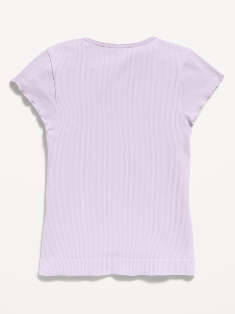 Fitted Seamless Ribbed Performance Top for Girls