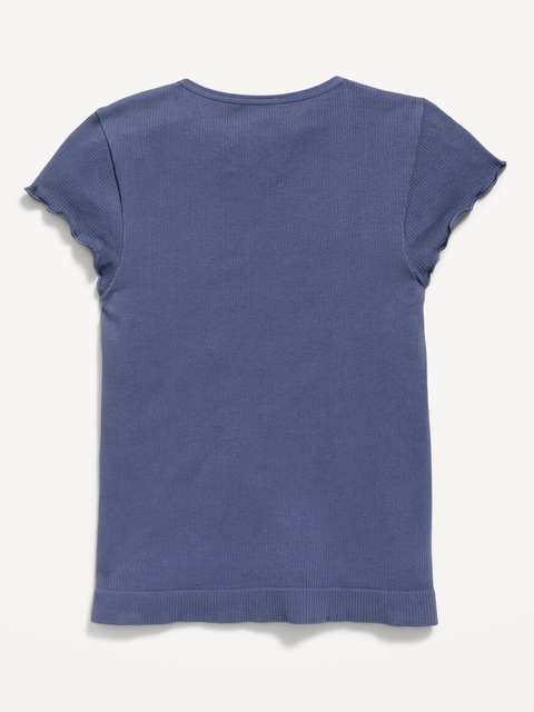 Fitted Seamless Ribbed Performance Top for Girls