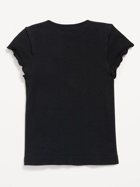 Fitted Seamless Ribbed Performance Top for Girls