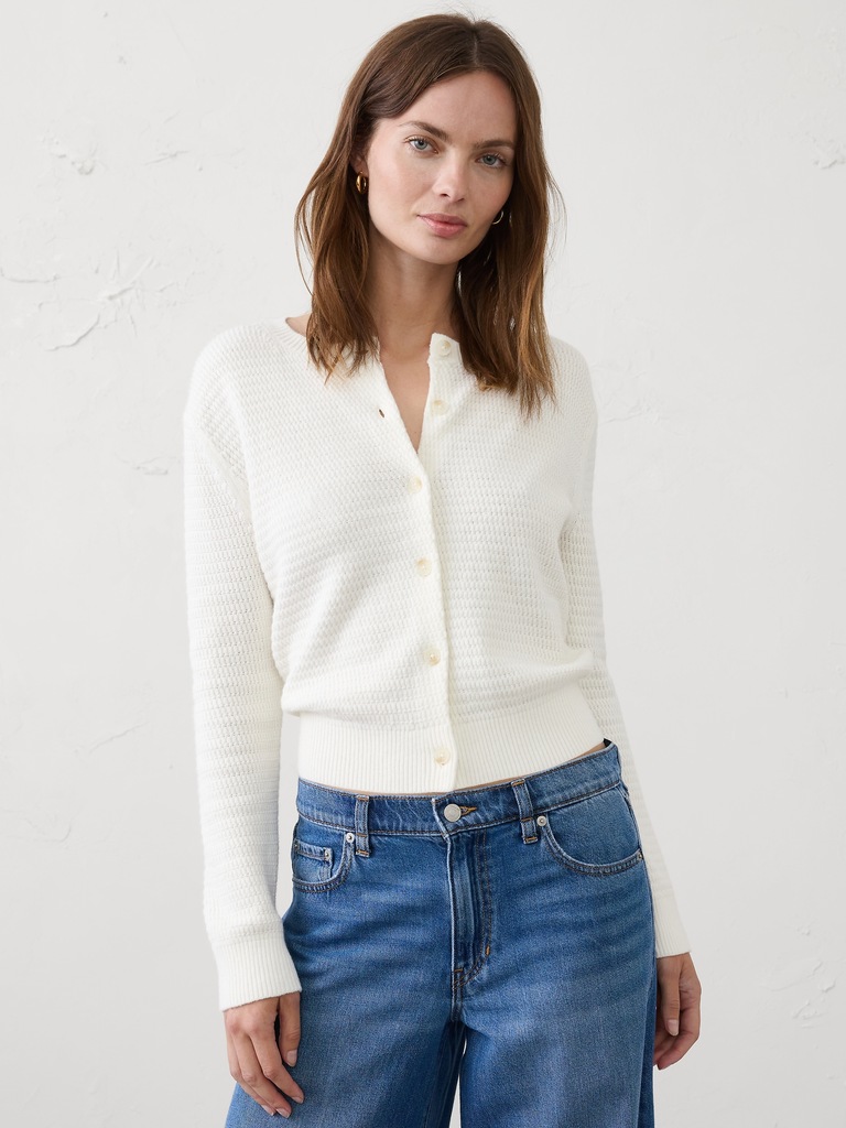 Textured Cardigan Sweater