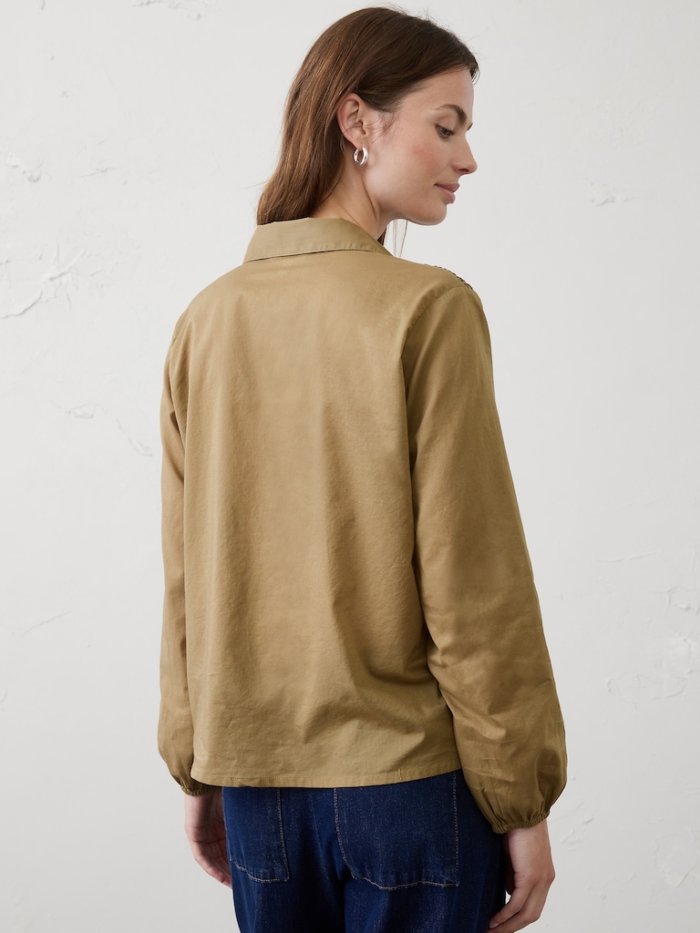 Collared Front-Tie Top