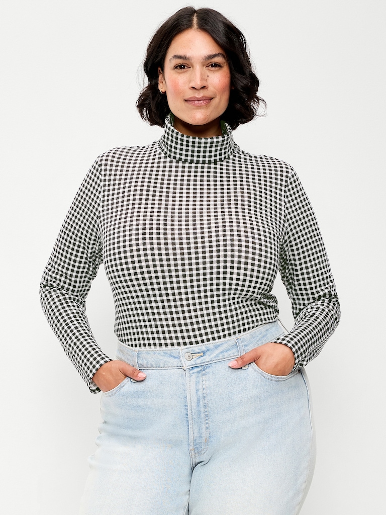 Slim-Fit Printed Turtleneck