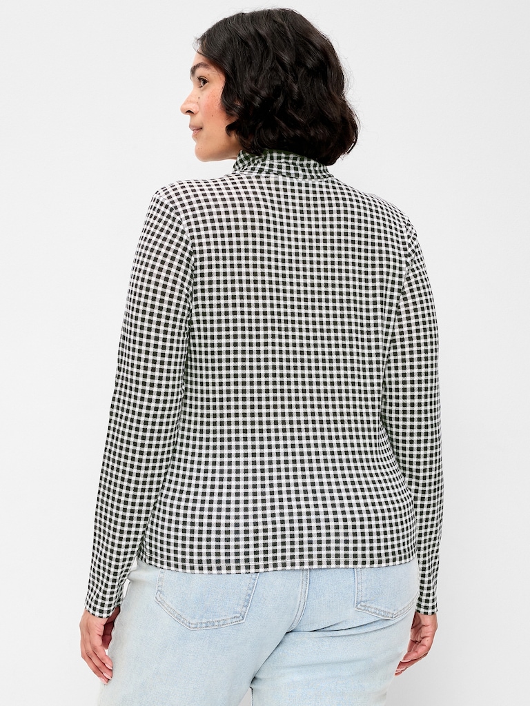 Slim-Fit Printed Turtleneck