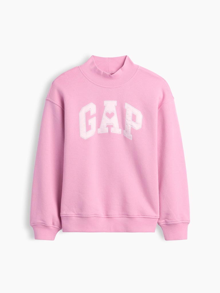 Kids Oversized Mockneck Logo Sweatshirt