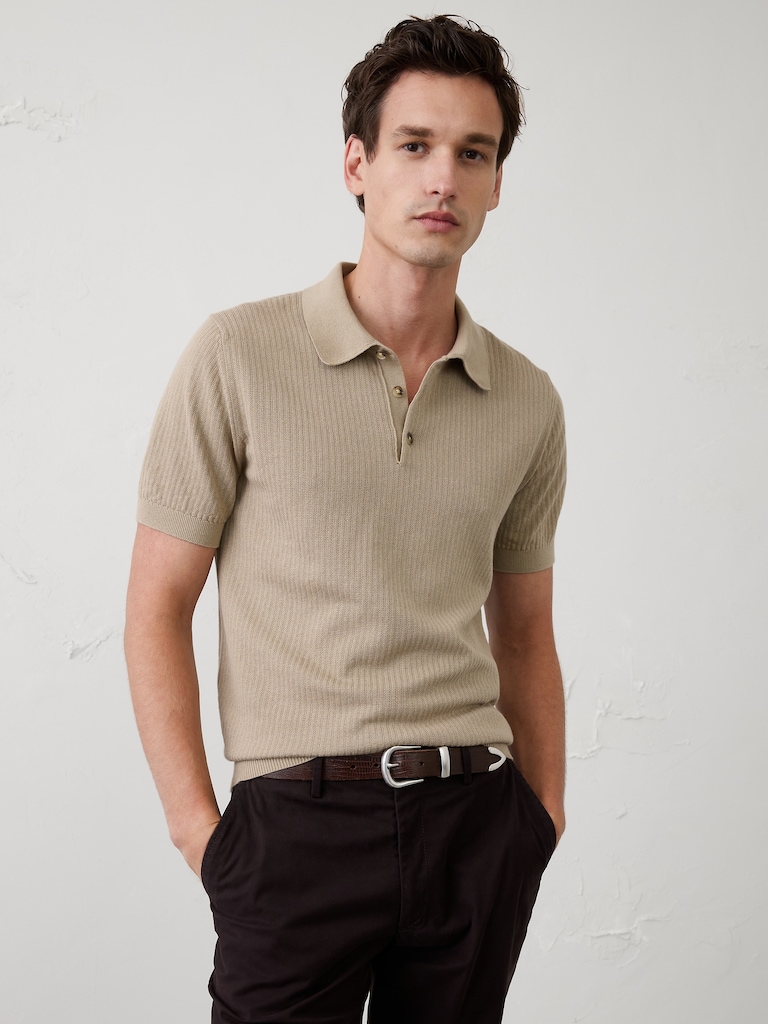Textured Sweater Polo