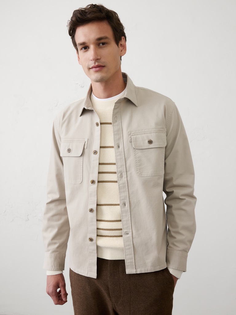 Standard-Fit Heritage Cotton Twill Overshirt