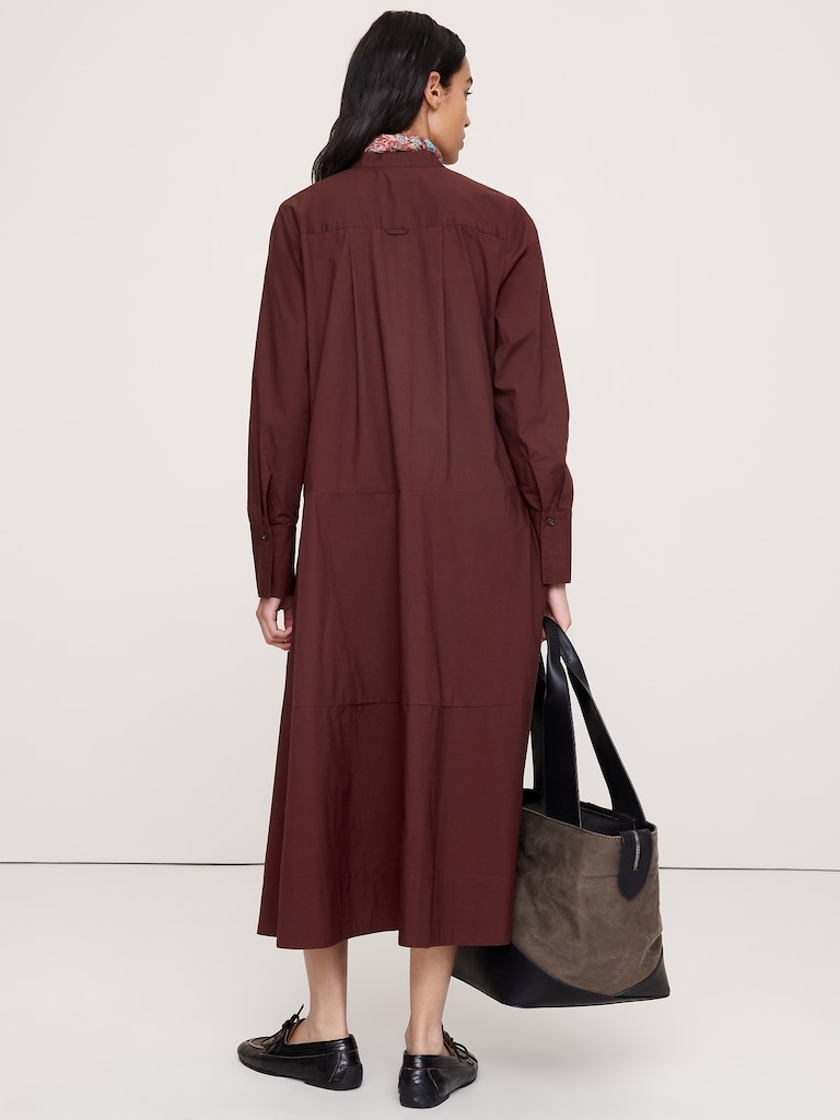 Cotton Trapeze Shirt Dress