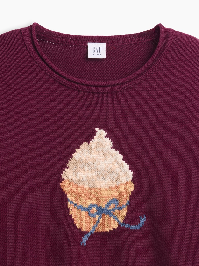 Kids 100% Cotton Oversized Rollneck Sweater