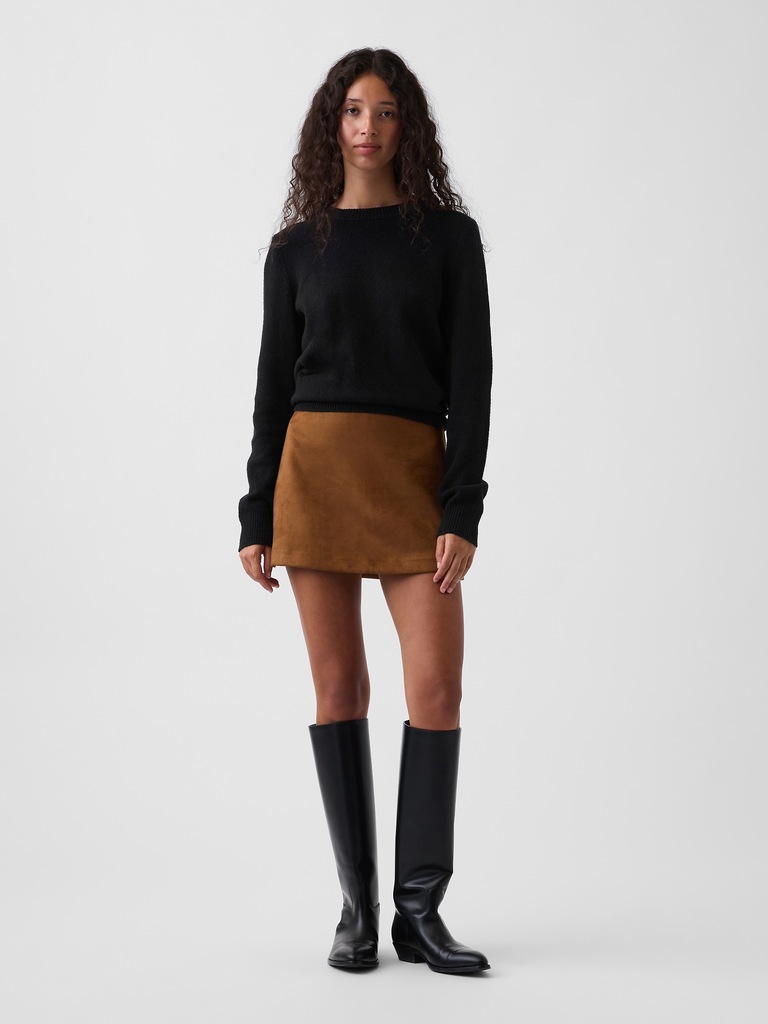 Vegan Suede Mini Skort
