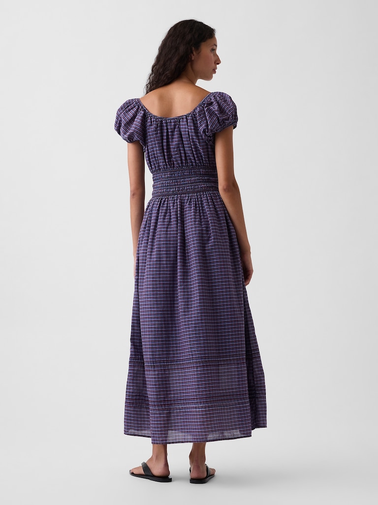 Voile Smocked-Waist Maxi Dress