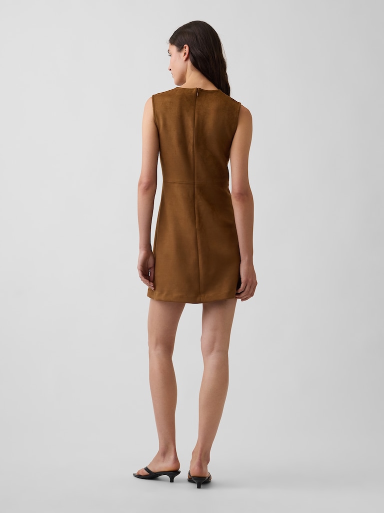 Vegan Suede Mini Shift Dress