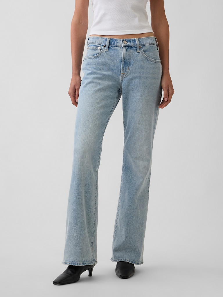 Mid Rise Relaxed Flare Jeans