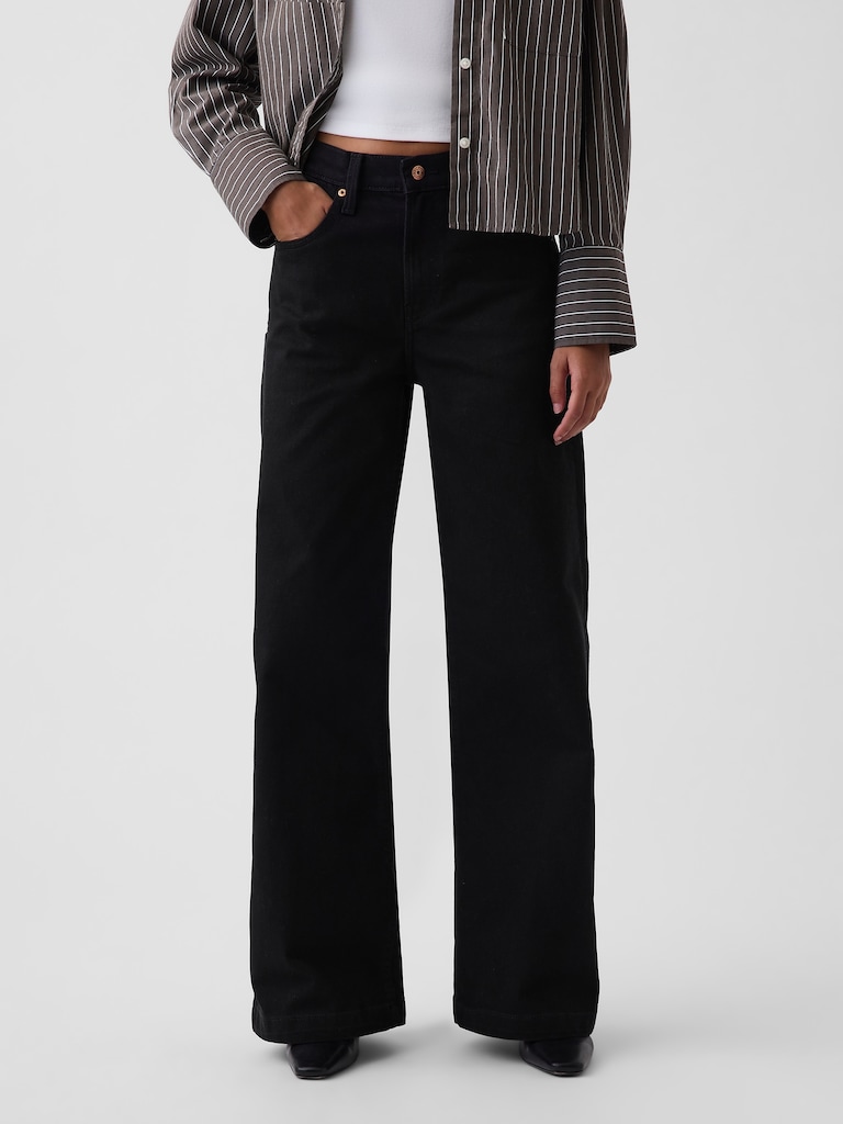 High Rise Stride Wide-Leg Jeans