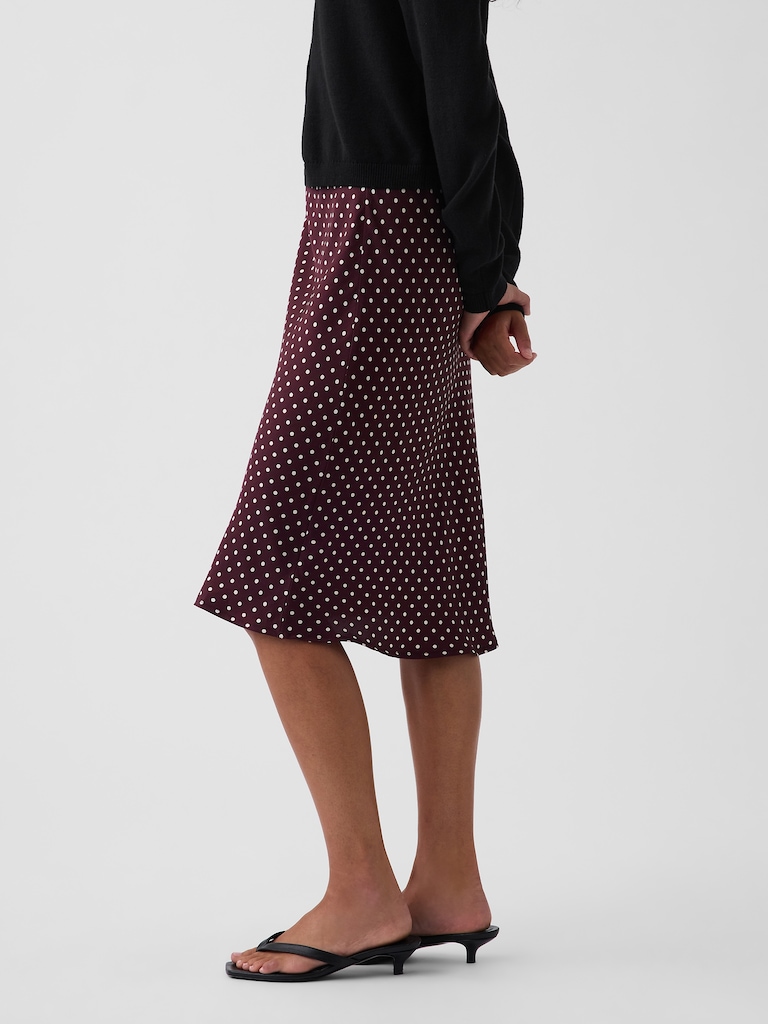 Satin Bias-Cut Skirt