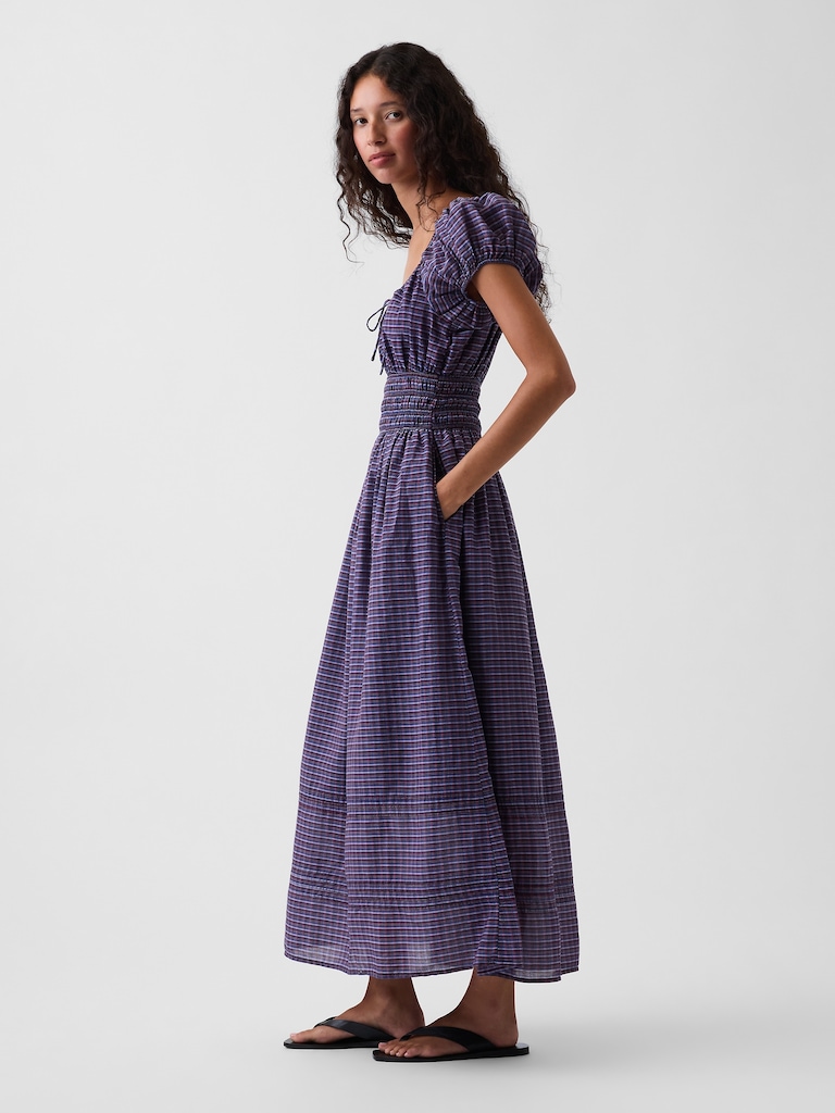 Voile Smocked-Waist Maxi Dress