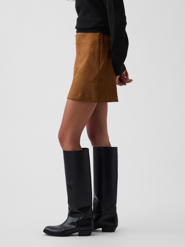 Vegan Suede Mini Skort