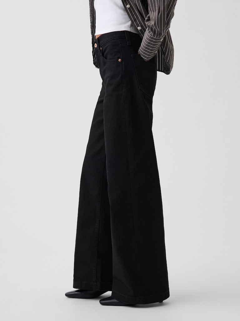High Rise Stride Wide-Leg Jeans