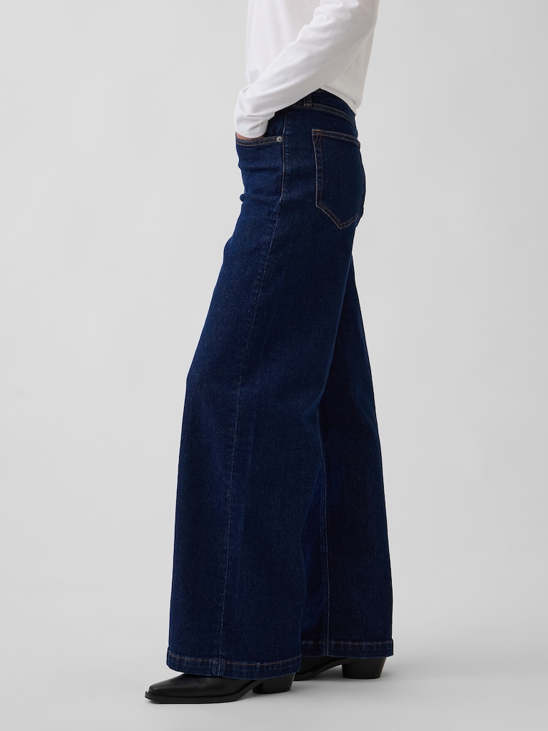 High Rise Stride Wide-Leg Jeans