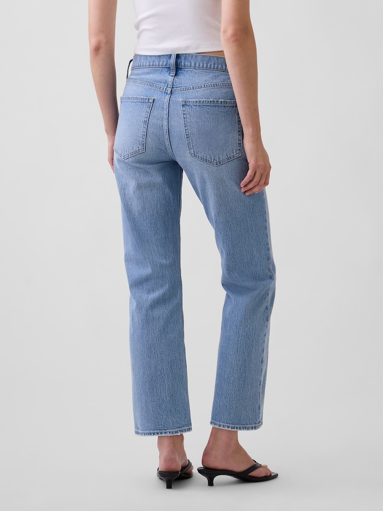 Mid Rise Flare Crop Jeans