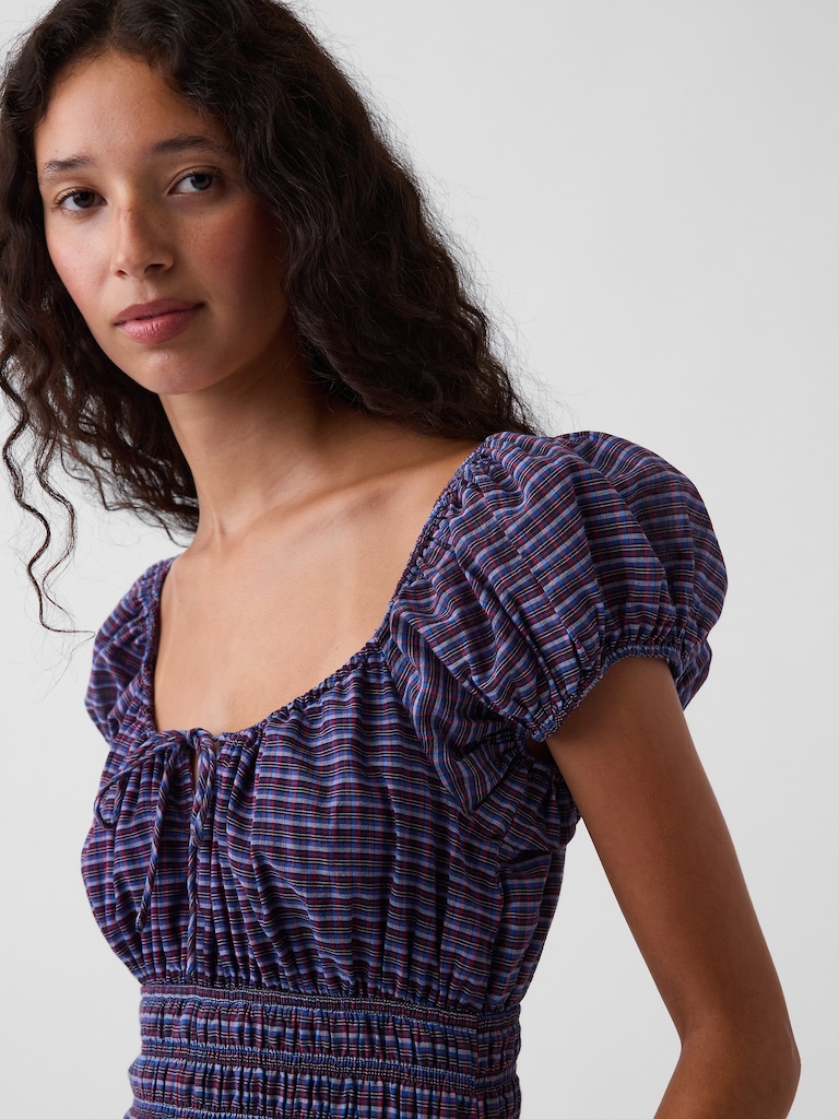 Voile Smocked-Waist Maxi Dress