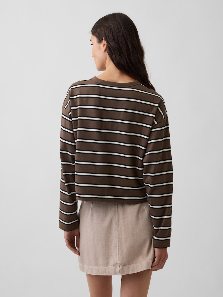 Knit Oversized Crop T-Shirt