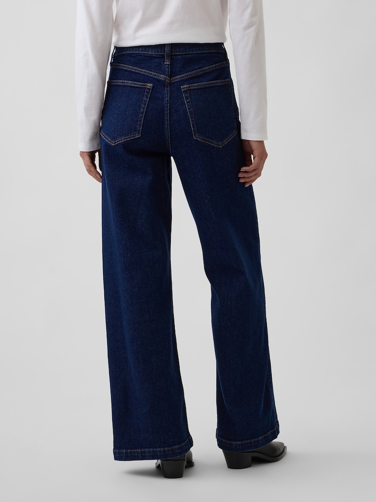 High Rise Stride Wide-Leg Jeans
