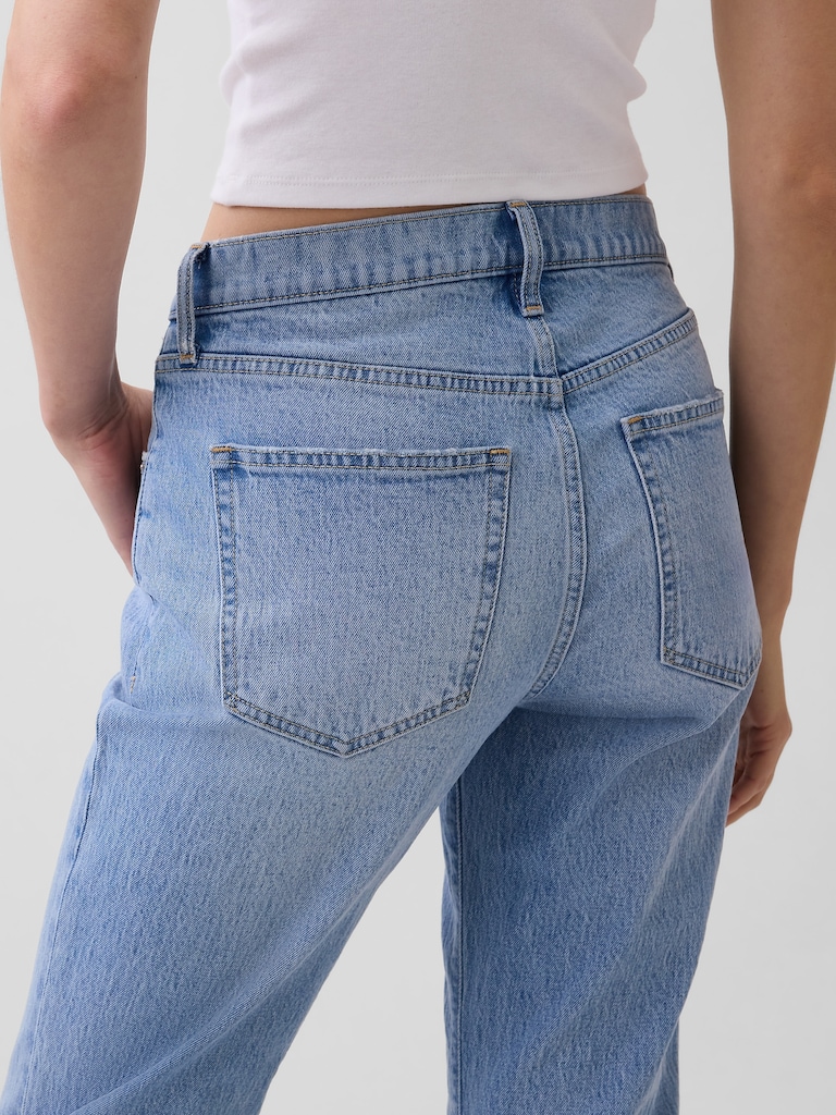 Mid Rise Flare Crop Jeans