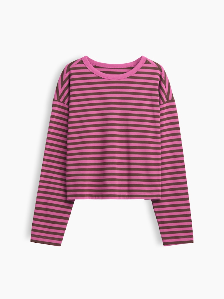 Knit Oversized Crop T-Shirt